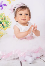 Infant Special Occasion Flower Satin Dress with Headband