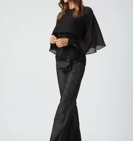 Organza Flutter Cape Blouse