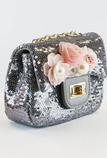 Girls' Floral Sequin Bag