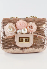 Girls' Floral Sequin Bag