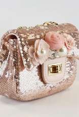 Girls' Floral Sequin Bag