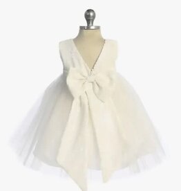 Baby Lace Sequin Back V Dress