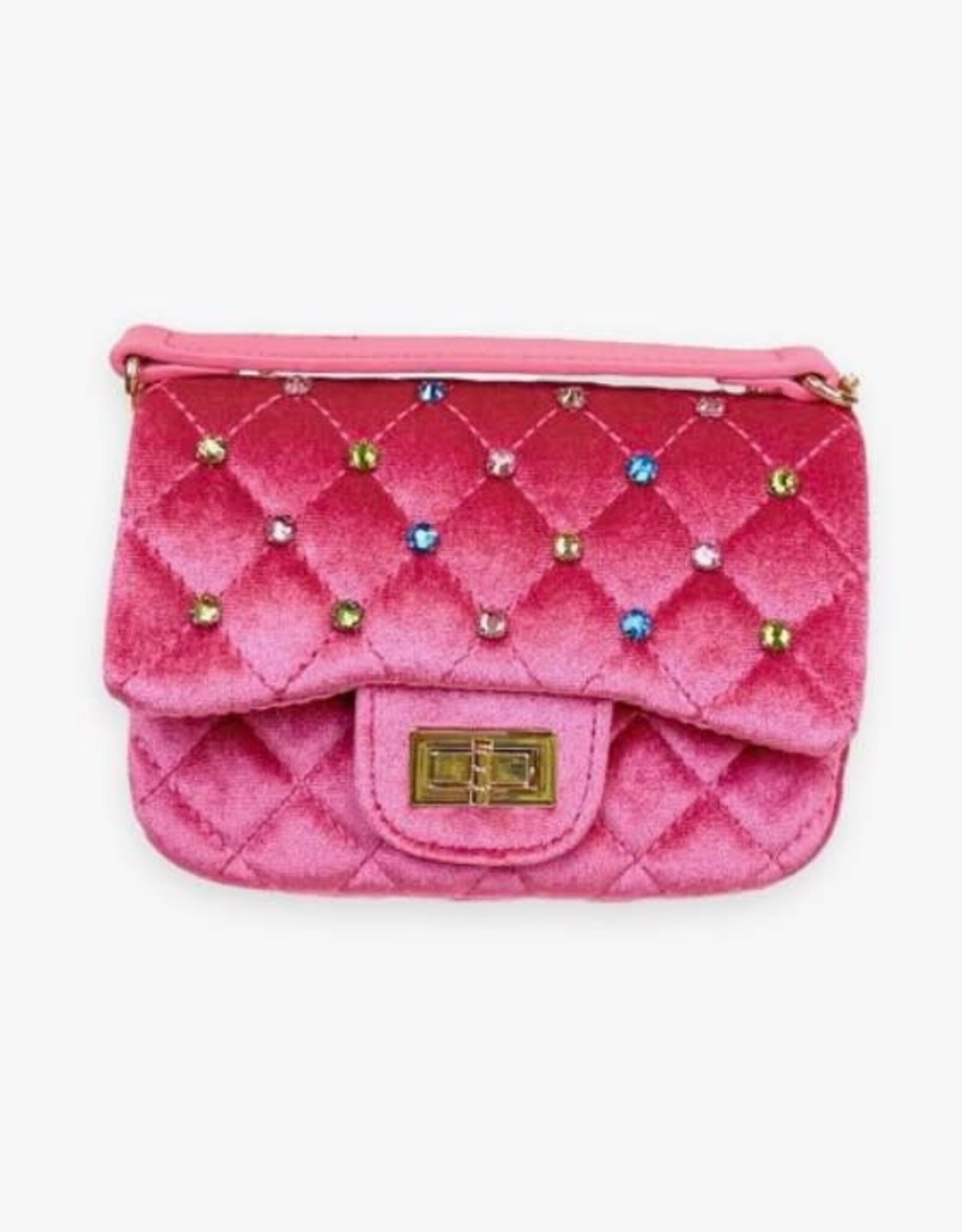 Studded Velvet Quilted Purse
