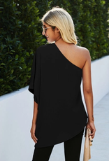 One Shoulder Asymmetric Blouse