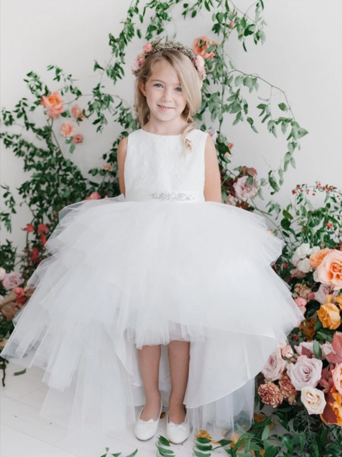 Birthday Belle Pink Champagne High Low Layered Tulle Party Dress – HOUSE OF  MAGUIE