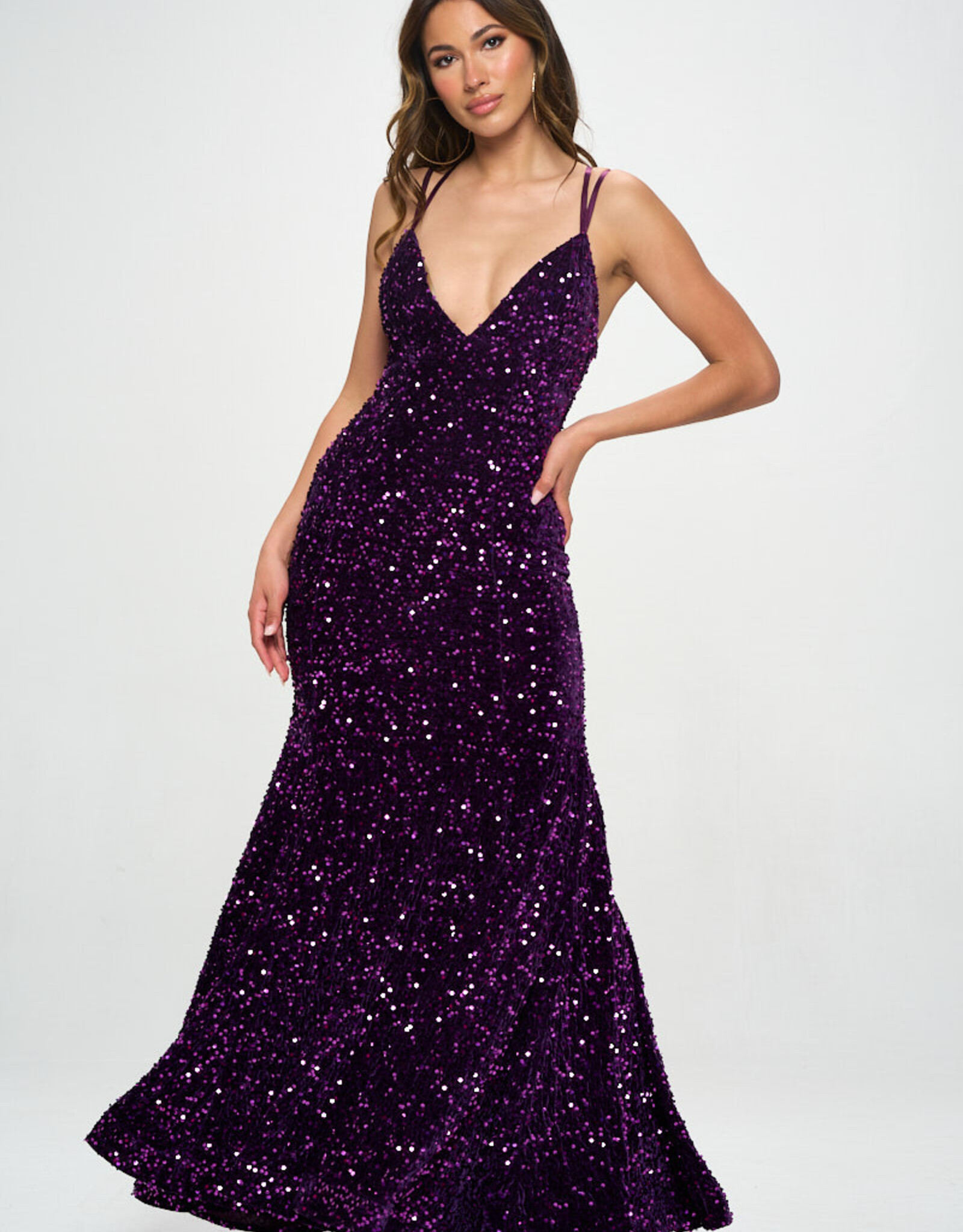 Sequin Velvet Mermaid Gown