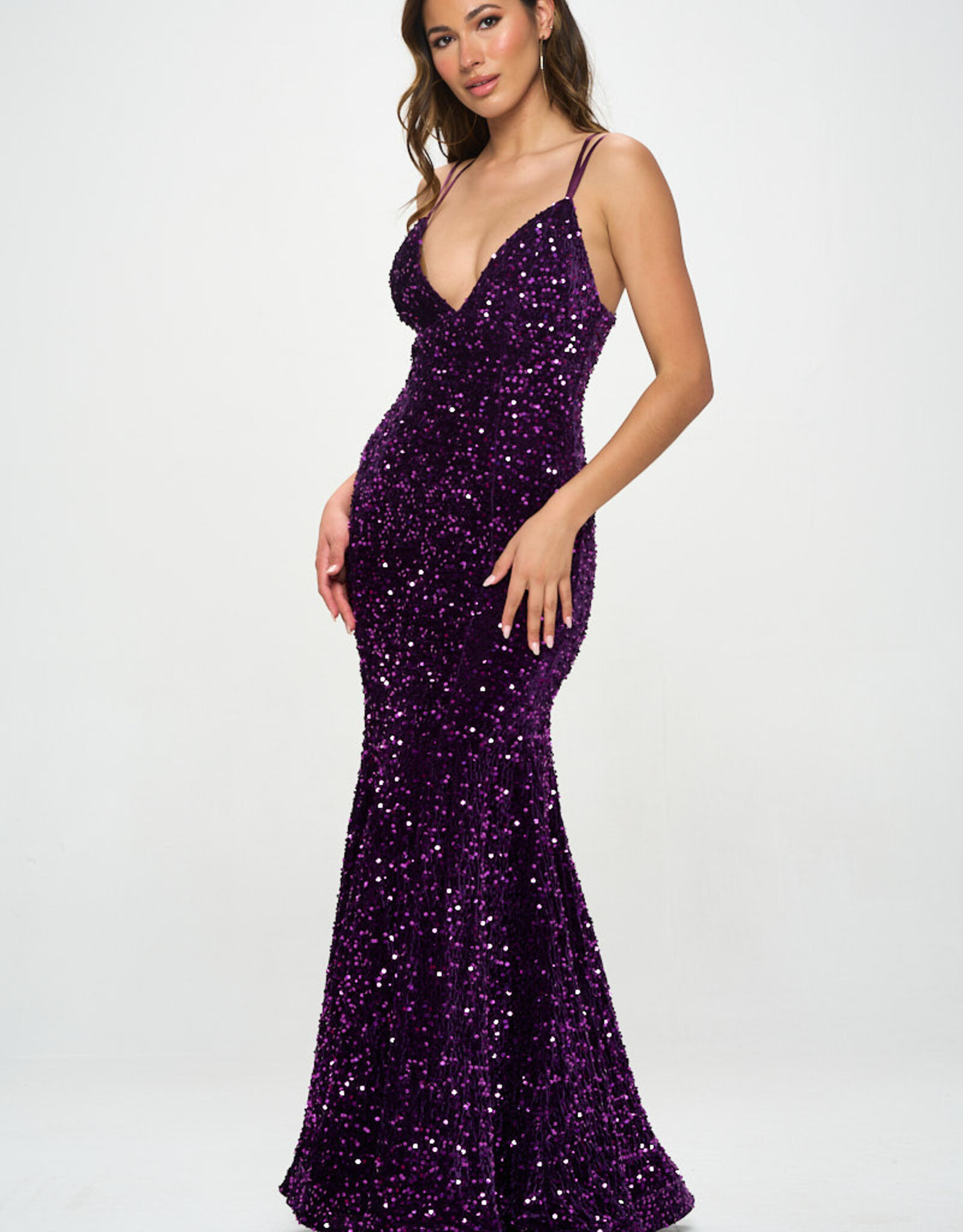 Sequin Velvet Mermaid Gown