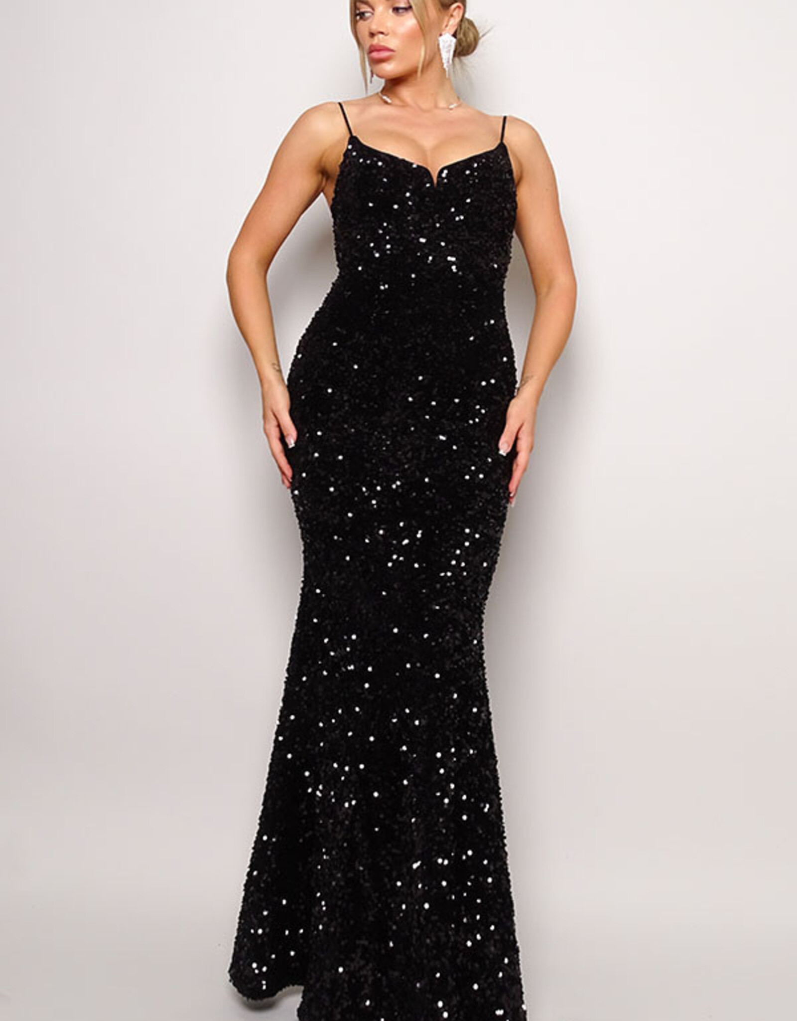 Sweetheart Sequin Velvet Gown