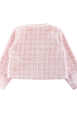 Girls' Sequin Tweed Jkt - Pink