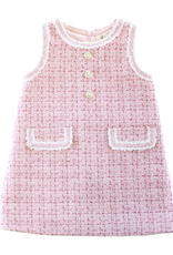Girls' Sequin Tweed Dress - Pink