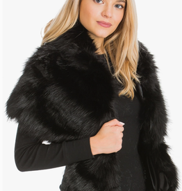 Luxury Mink Faux Fur Stole /Shawl Black