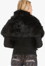 Luxury Mink Faux Fur Stole /Shawl Black