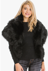 Luxury Mink Faux Fur Stole /Shawl Black