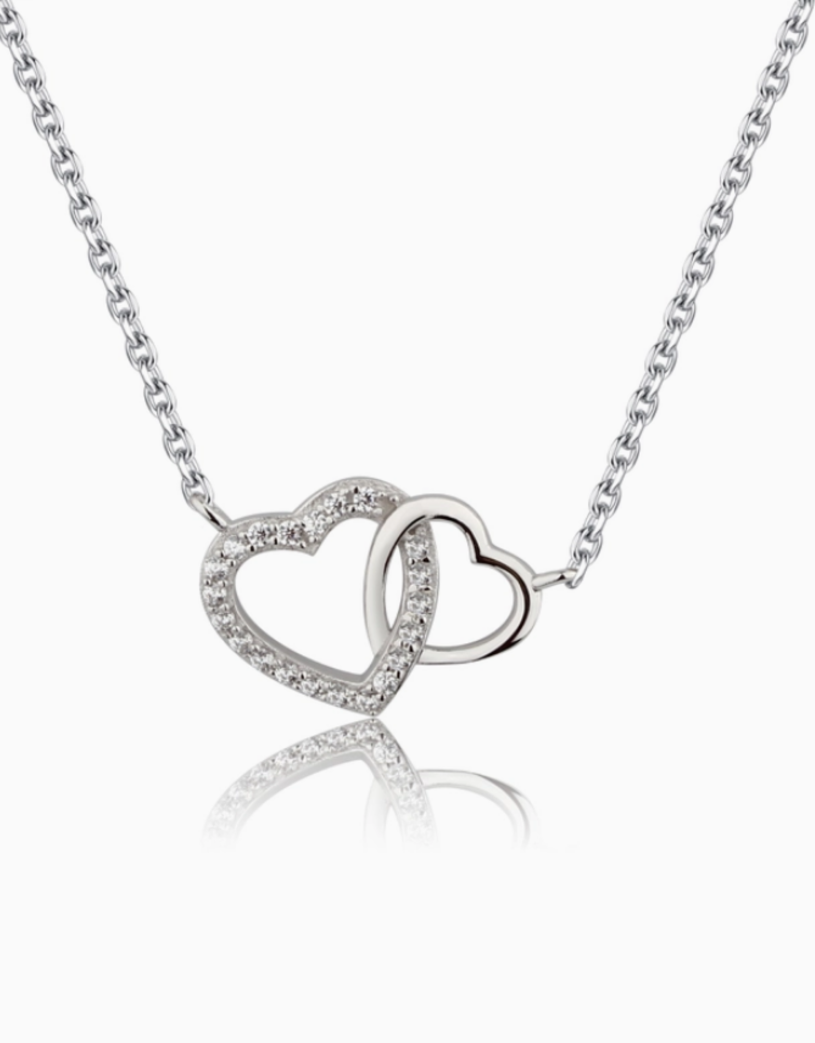 Cherished Moments Mom n Me 2-Piece Necklace Set - Silver Hearts 14-16in