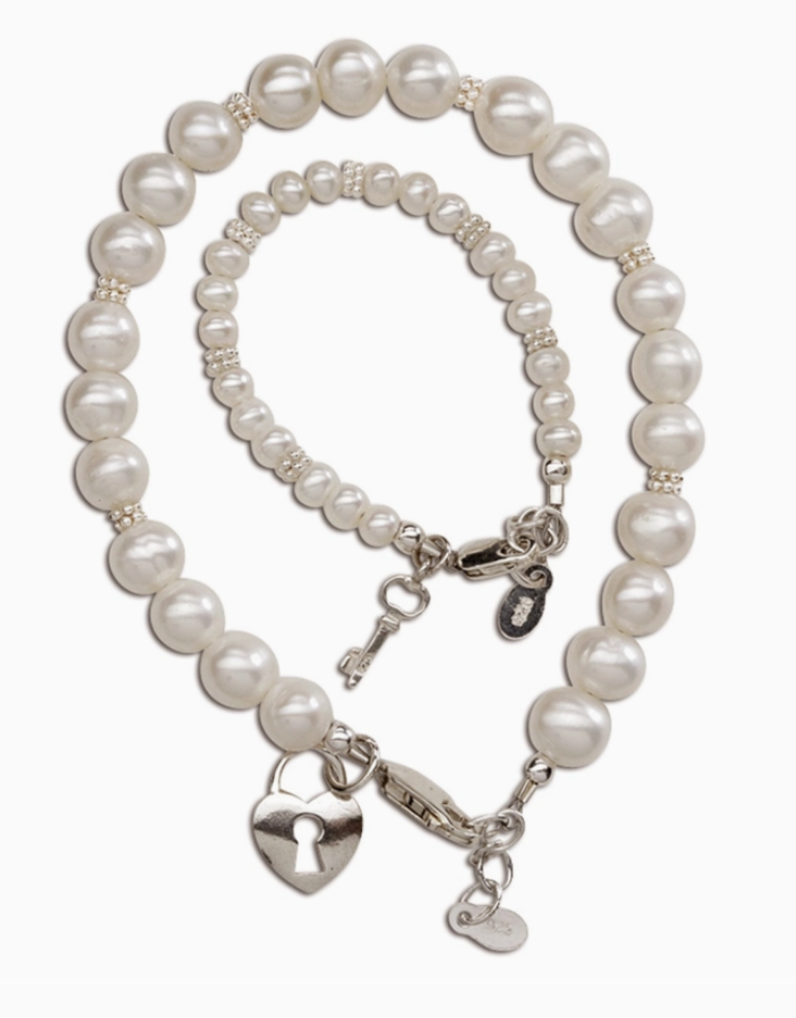 Cherished Moments Mom and Me 2-Piece Bracelet Set Key To Heart Baby Bracelet