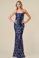 Copy of Fuchsia Sequin Asymmetrical Mermaid Gown