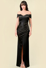 Satin Off-the-Shoulder Gown