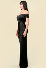 Satin Off-the-Shoulder Gown