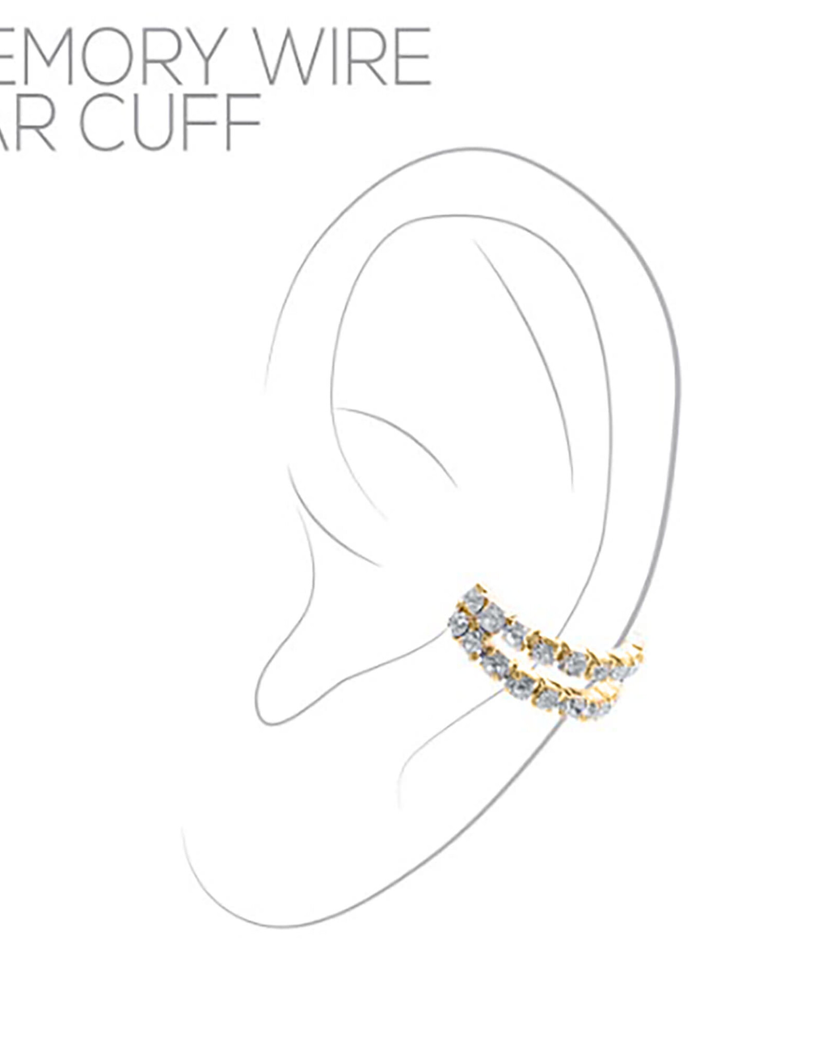 Double Row Crystal Ear Cuff