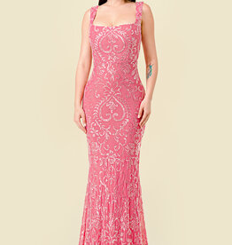 Sequin Square Neck Gown