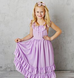 Girls' Lavender Ruffle Maxi
