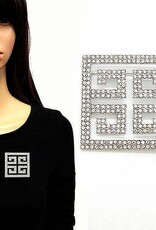 50mm Square Greek Key Brooch