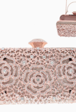 Rhinestone Encrusted Floral Cutout Clutch