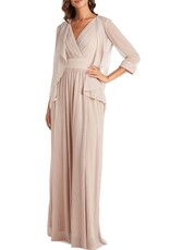 Shimmer Long Two-Piece Jacket Dress Champagne