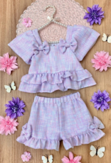 Girls' Pastel Tweed Short Set