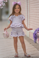 Girls' Pastel Tweed Short Set