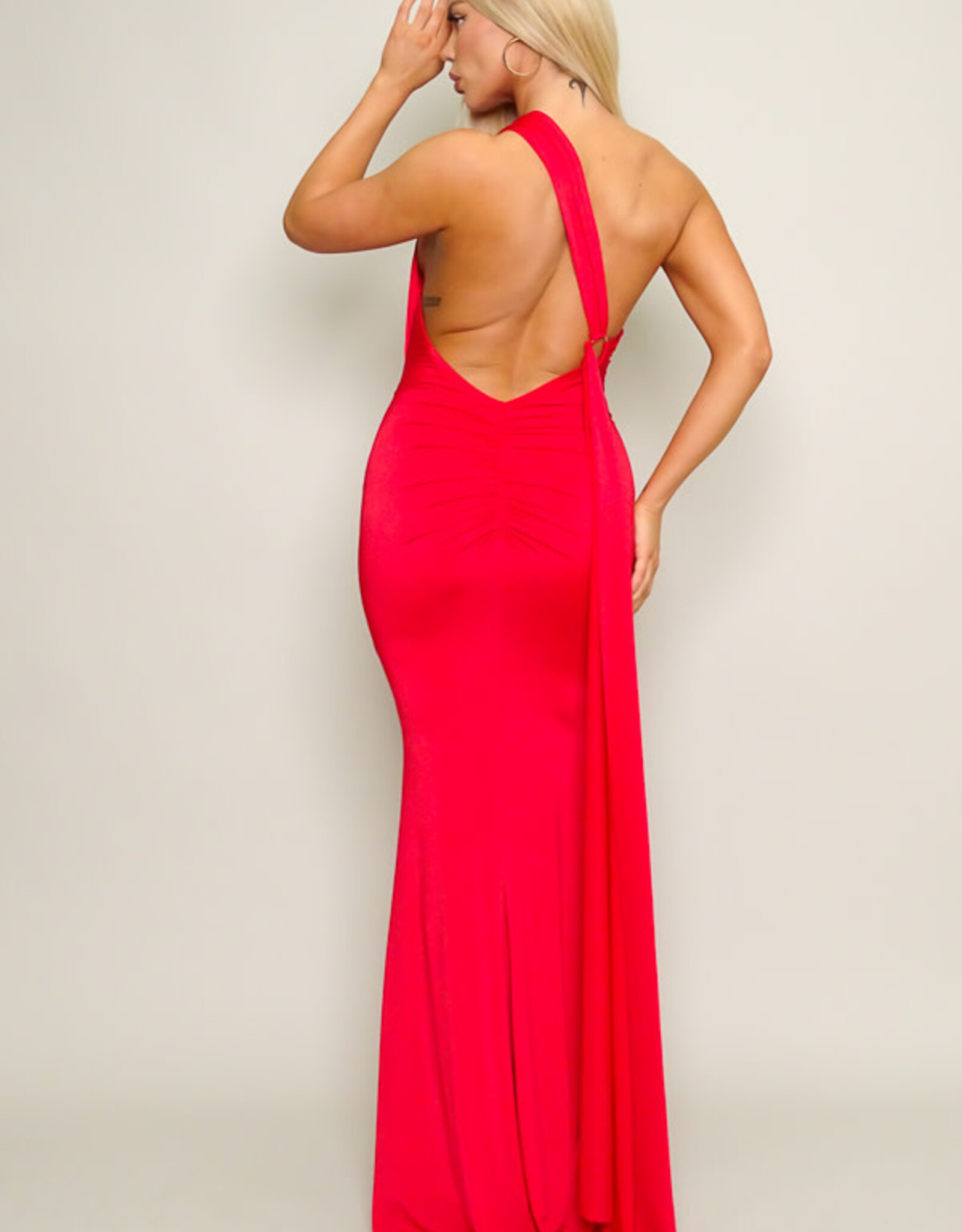 Open Back One Shoulder Multi Way Gown