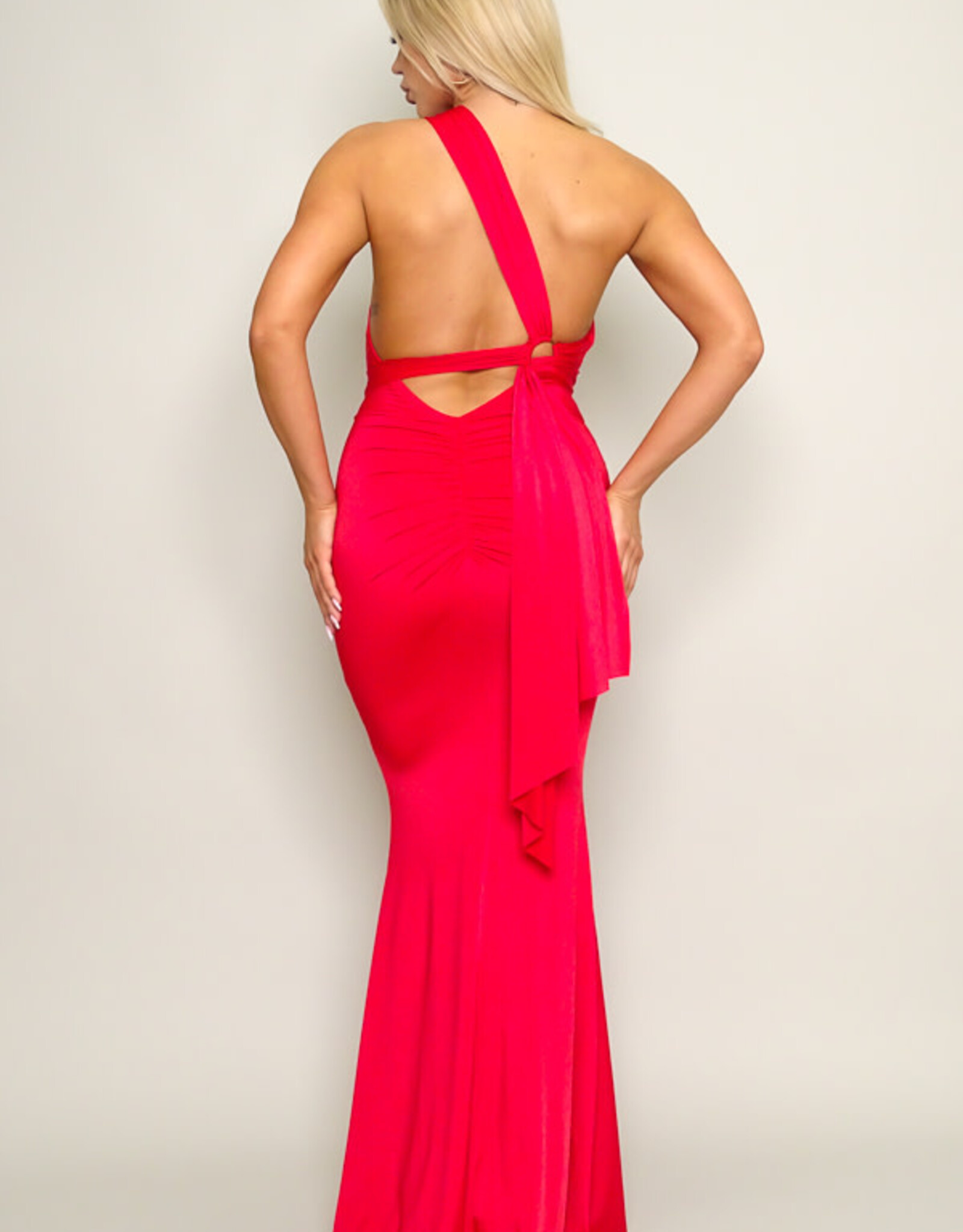 Open Back One Shoulder Multi Way Gown