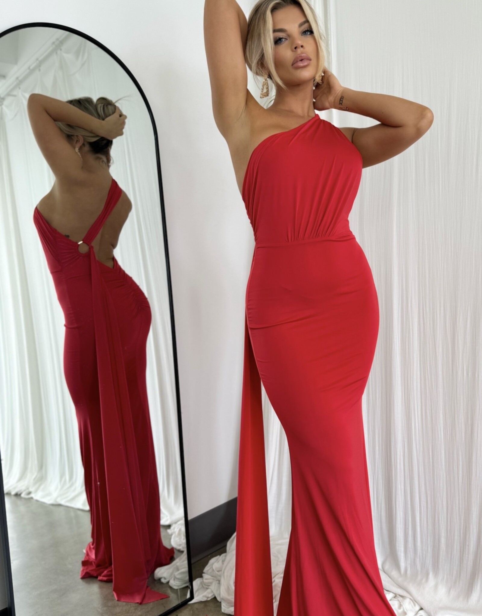 Open Back One Shoulder Multi Way Gown
