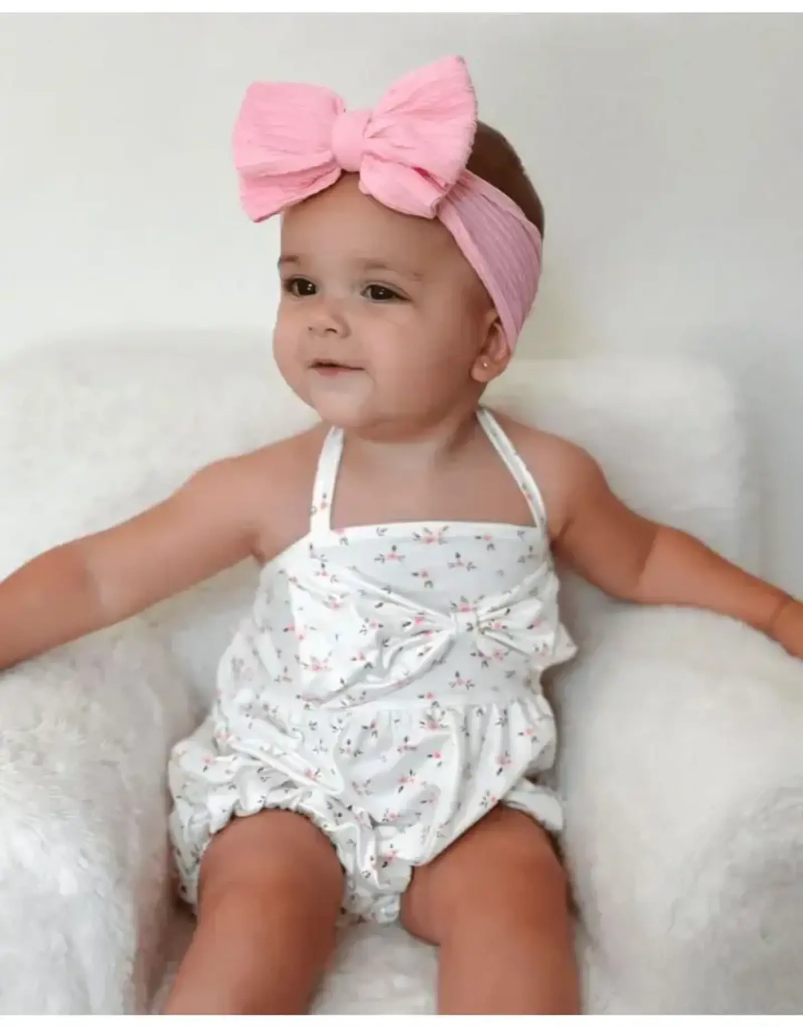 Infant Petite Floral Romper w/Bow