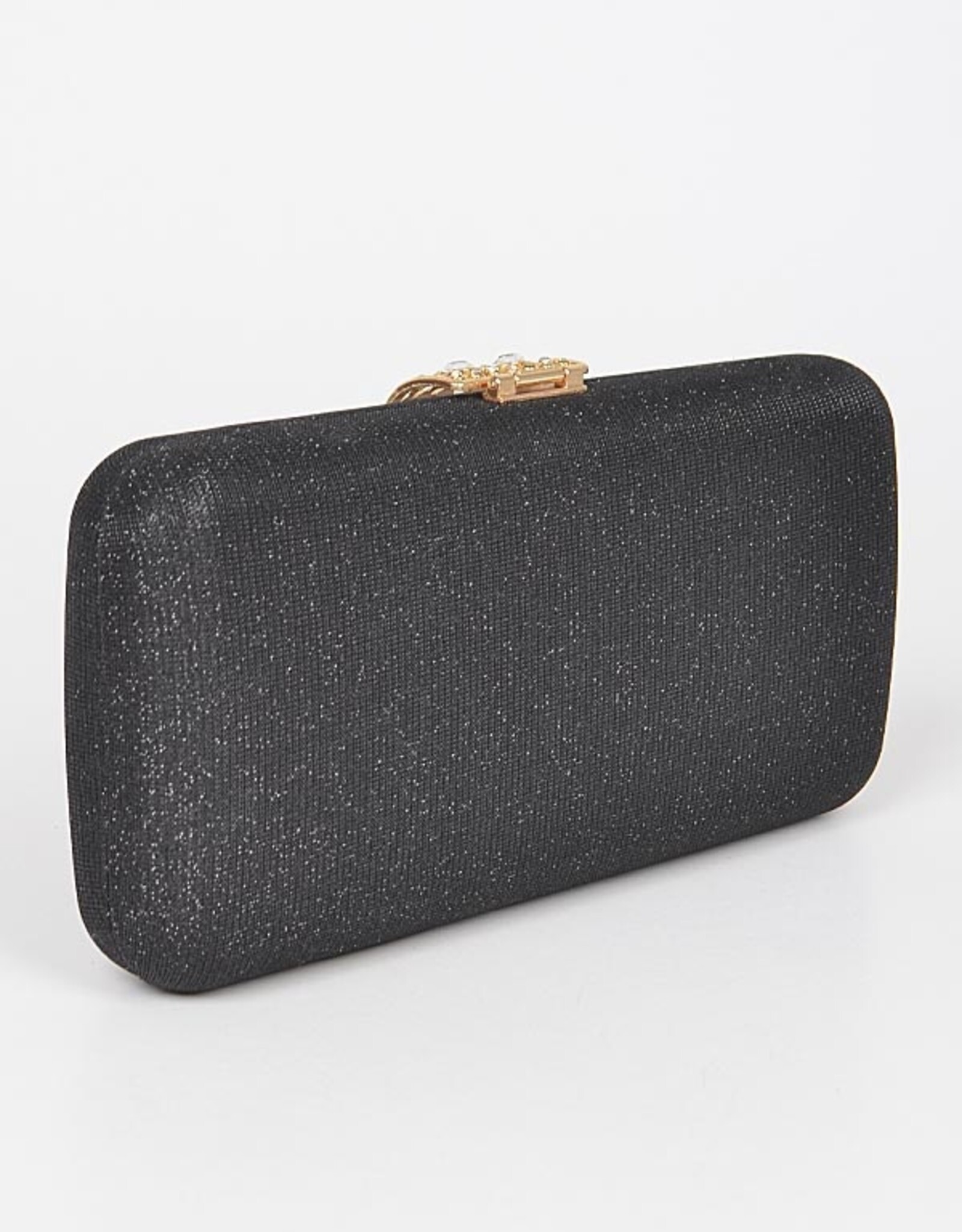 Glitter Clutch w/Stone Embellished Closure