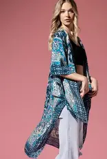 Boho Mandala Kimono - Blue