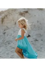 Girls' Hi-Lo Tiered Blue Ombre Dress