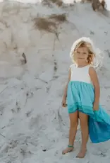 Girls' Hi-Lo Tiered Blue Ombre Dress