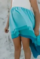Girls' Hi-Lo Tiered Blue Ombre Dress