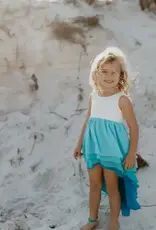 Girls' Hi-Lo Tiered Blue Ombre Dress