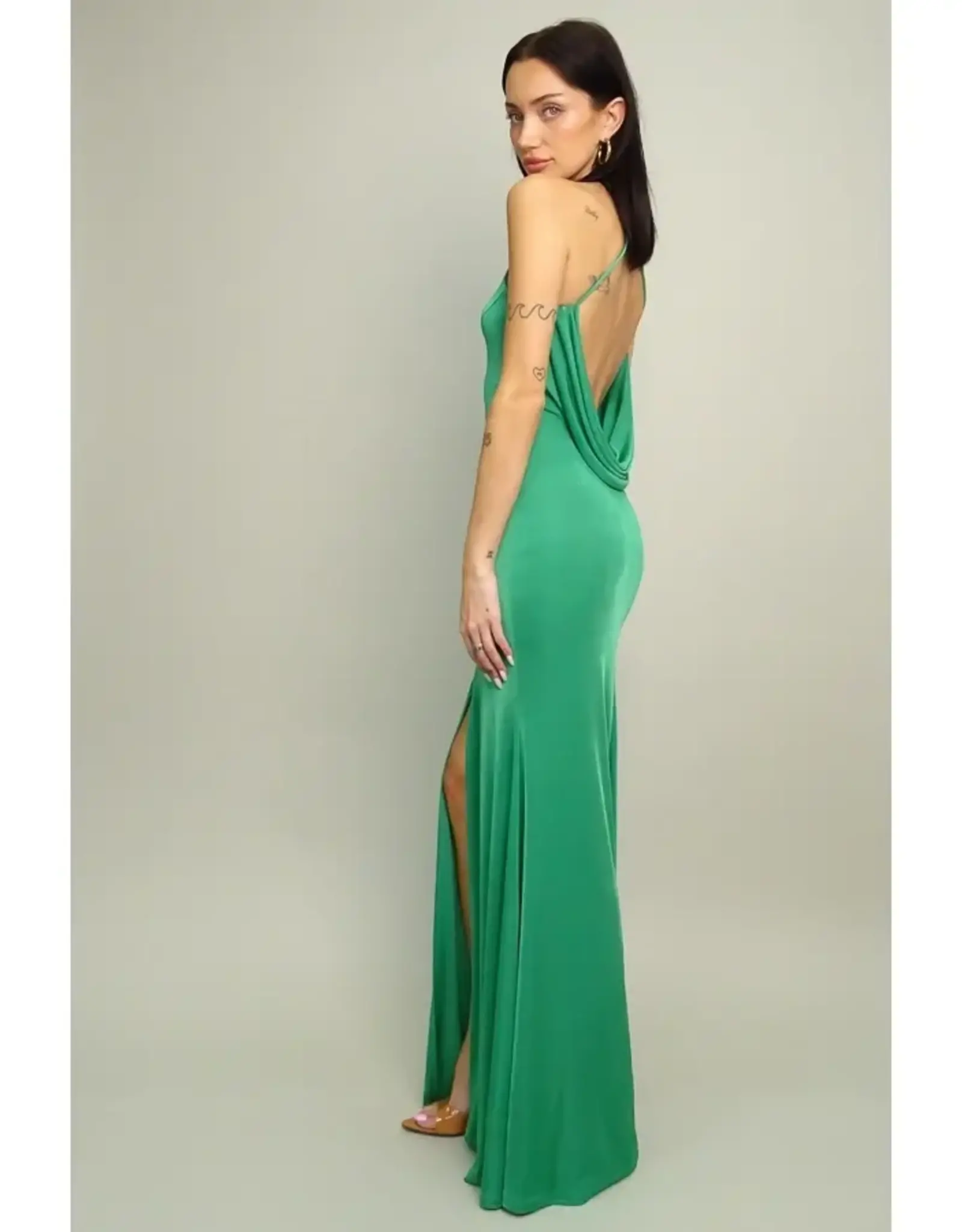 Gucci Green Low Back Gown