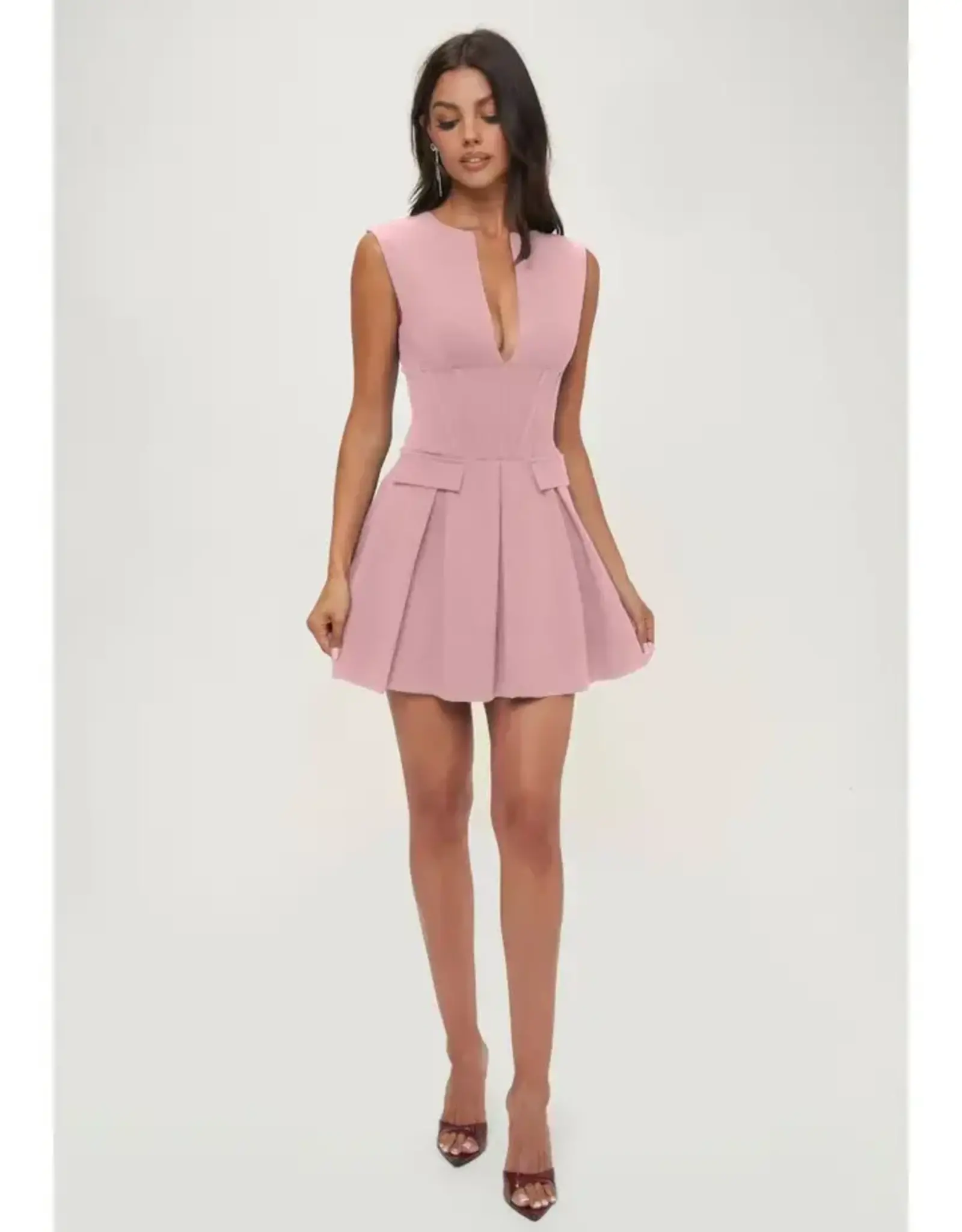 Deep V Corset Mini - Mauve