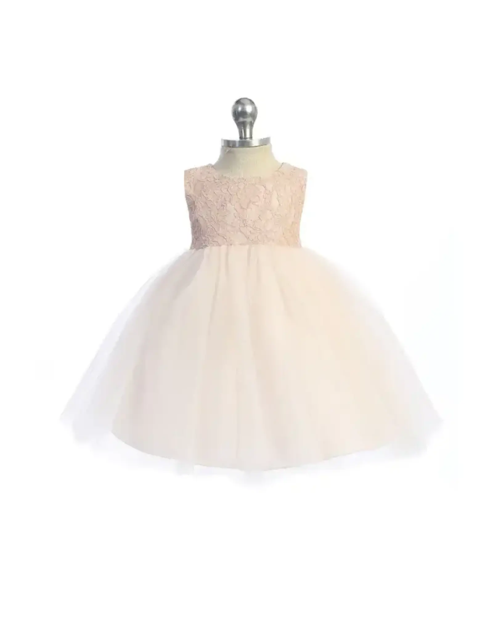 Infant Lace/Tulle Special Occasion Dress - Blush