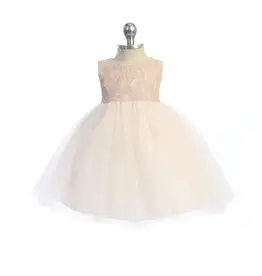 Infant Lace/Tulle Special Occasion Dress - Blush
