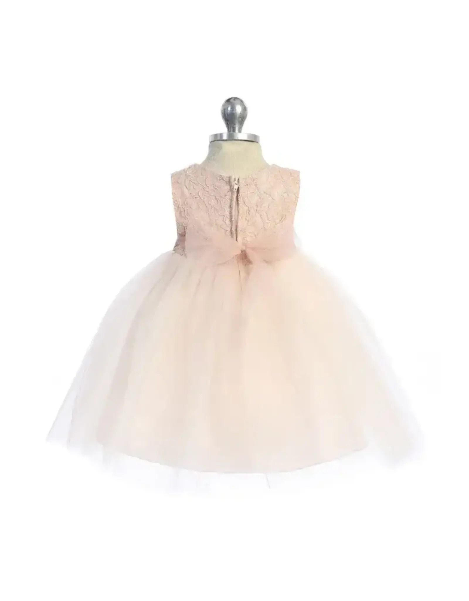 Infant Lace/Tulle Special Occasion Dress - Blush