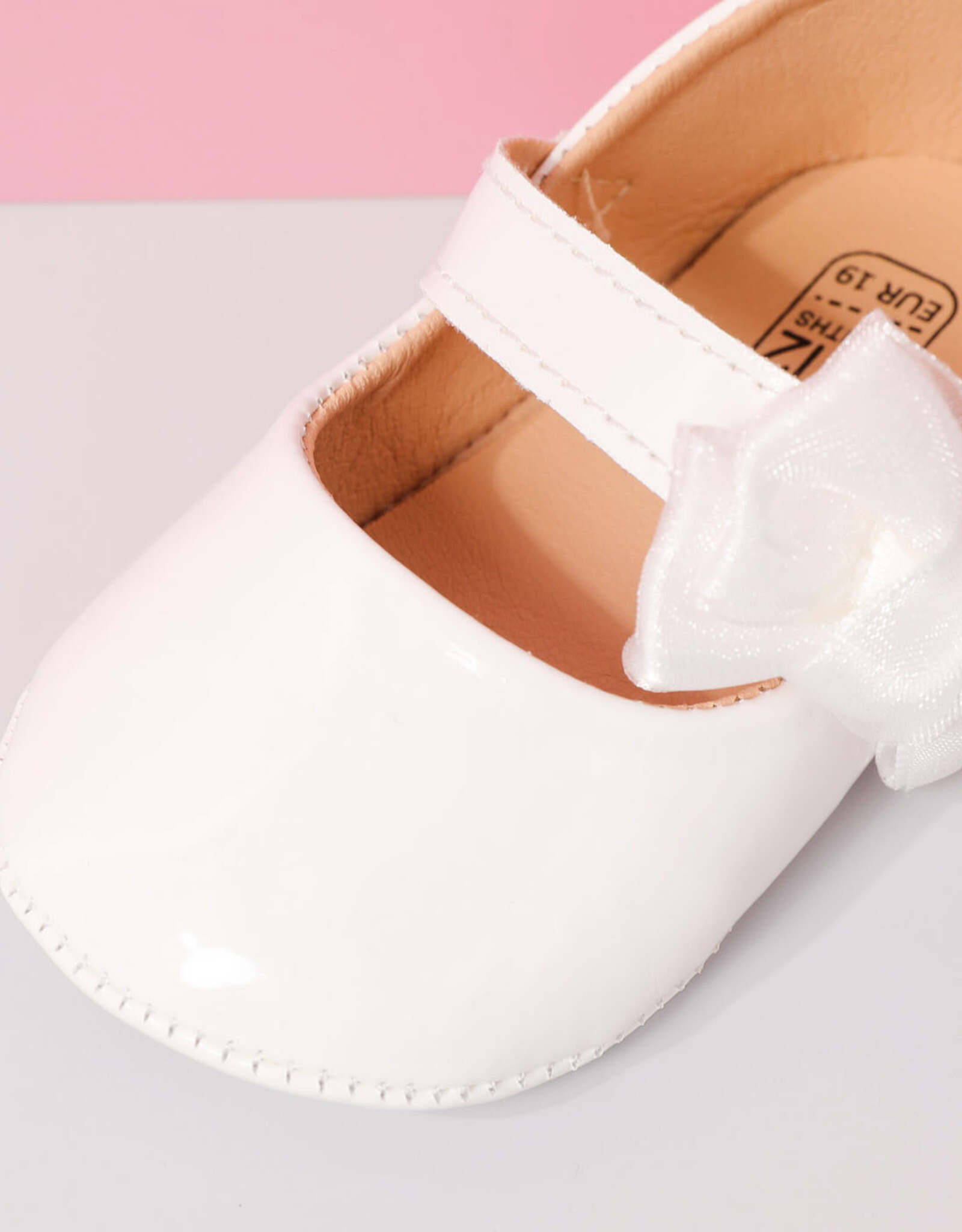 Infant/Toddler Faux Patent Leather Dress Shoes - White