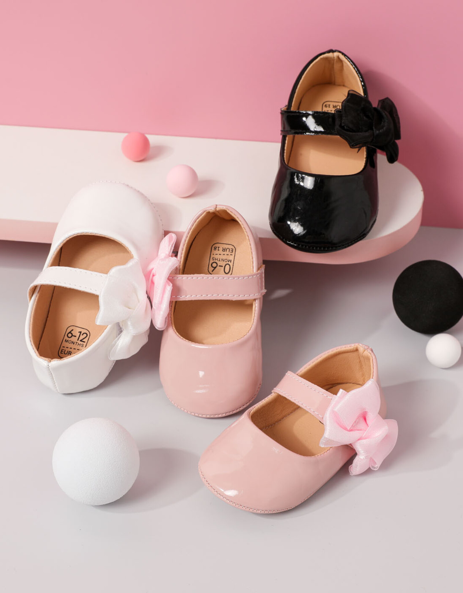 Infant/Toddler Faux Patent Leather Dress Shoes - White