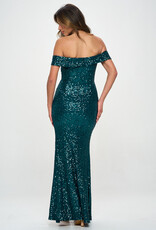 Sequin Off-the-Shoulder Mermaid Maxi