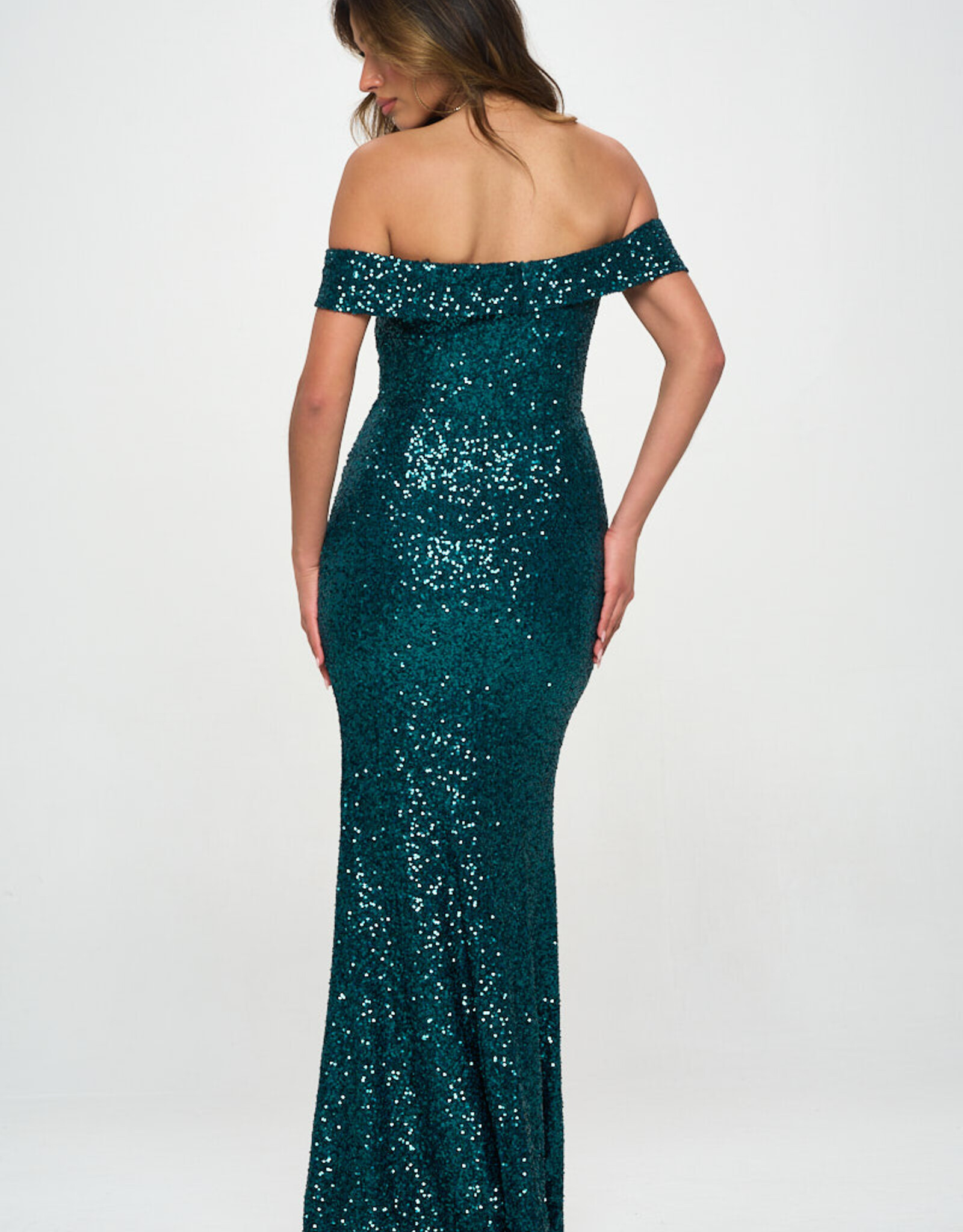 Sequin Off-the-Shoulder Mermaid Maxi