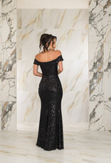 Sequin Off-the-Shoulder Mermaid Maxi
